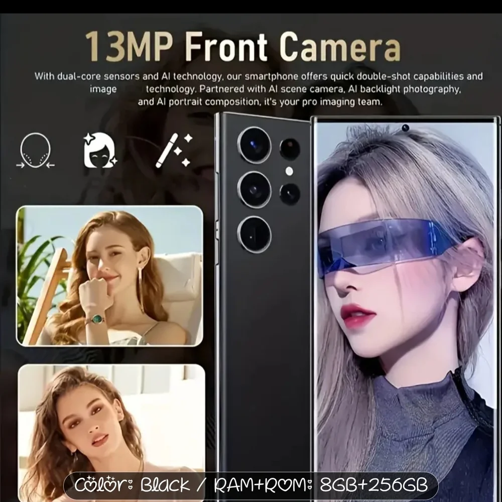 White Smartphone with Stylus - 8GB RAM, 256GB Storage